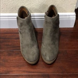 Grey heeled booties size 7.5